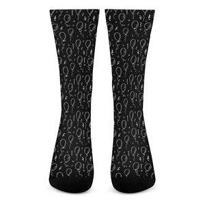 Black And White Balloon Pattern Print Crew Socks