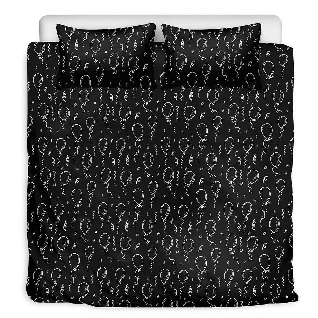 Black And White Balloon Pattern Print Duvet Cover Bedding Set