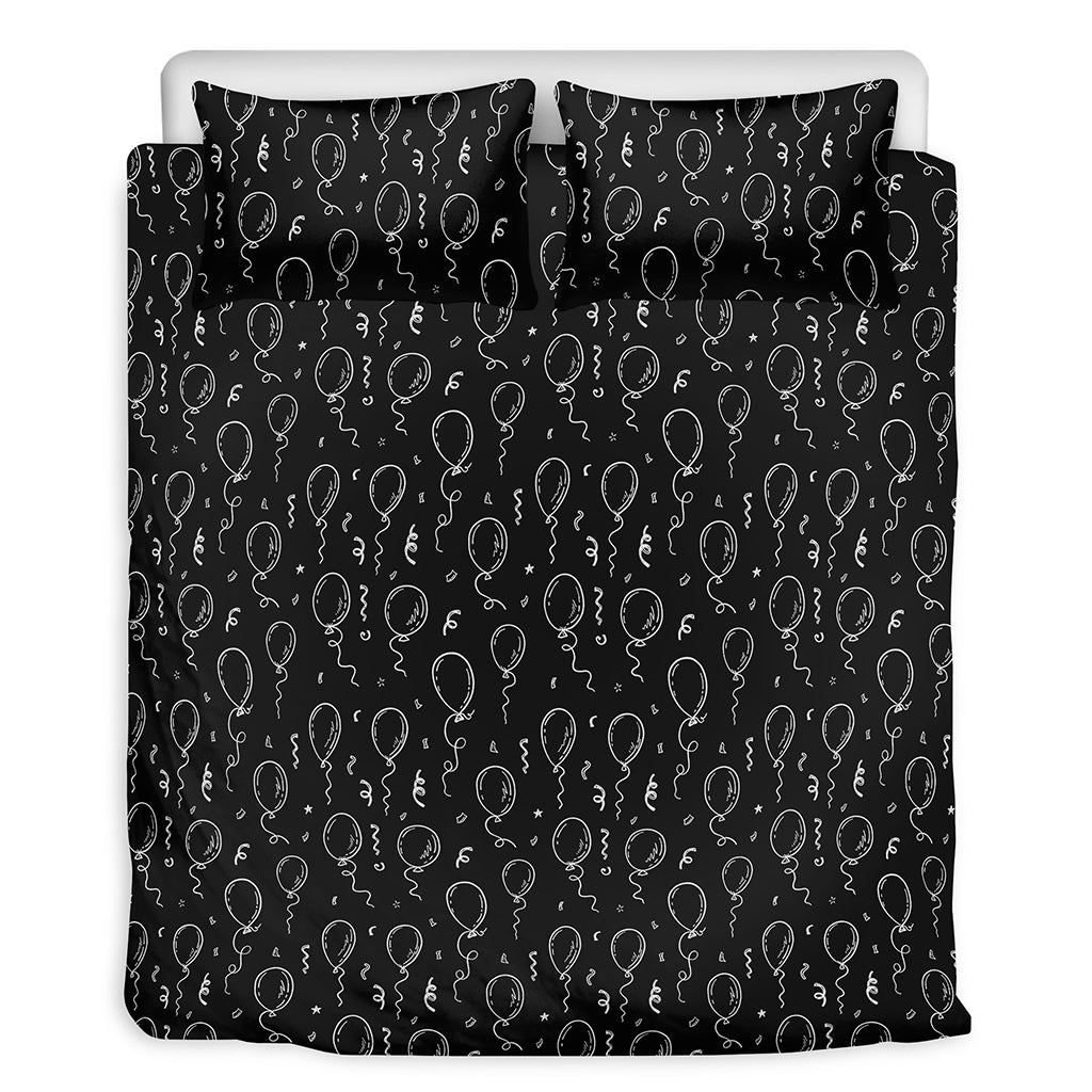 Black And White Balloon Pattern Print Duvet Cover Bedding Set