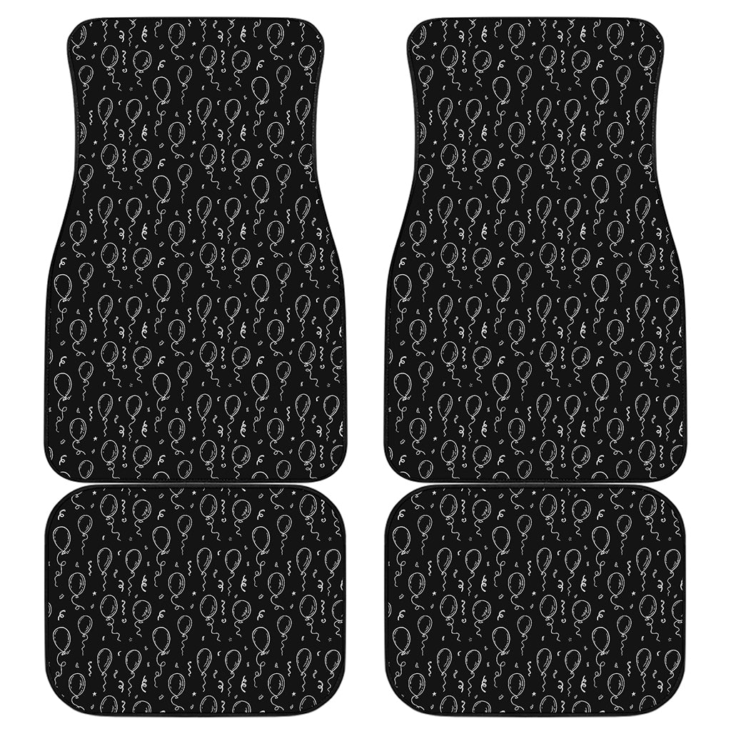 Black And White Balloon Pattern Print Front and Back Car Floor Mats