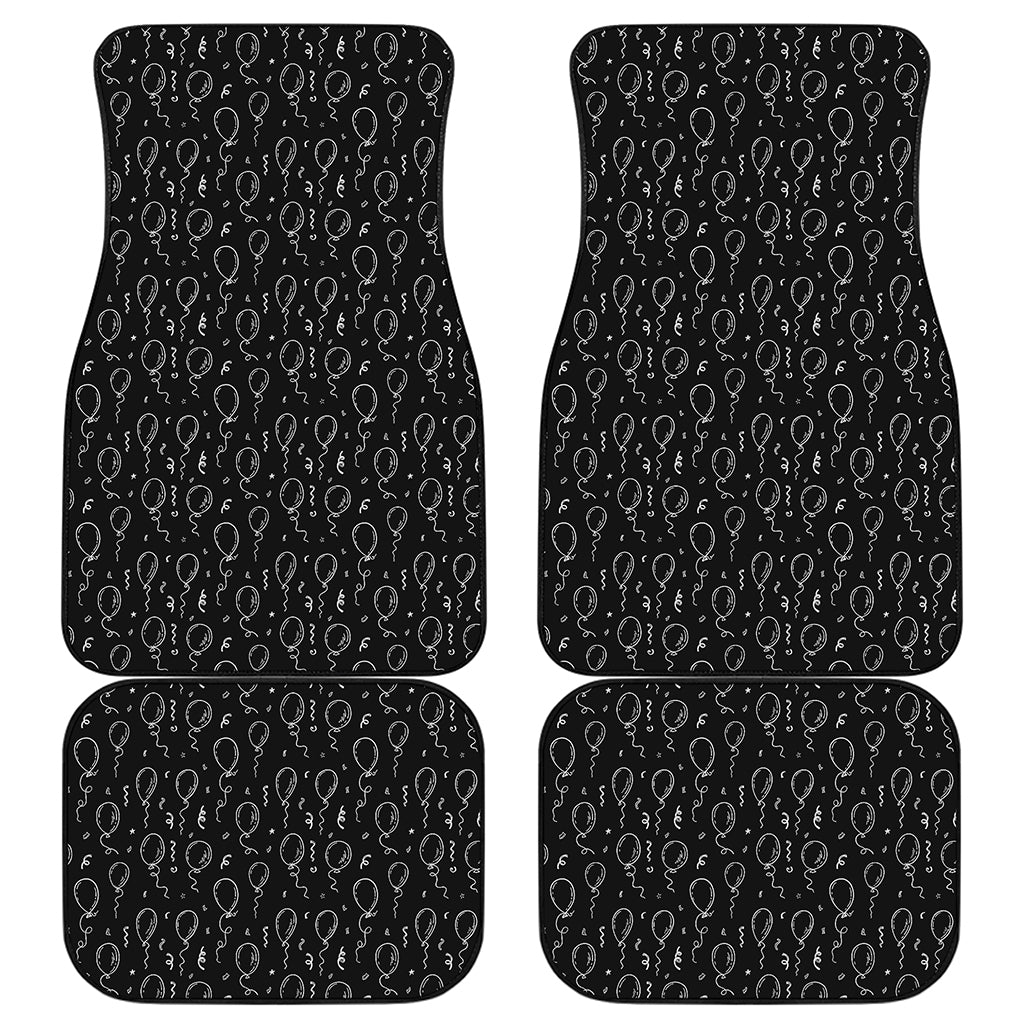 Black And White Balloon Pattern Print Front and Back Car Floor Mats