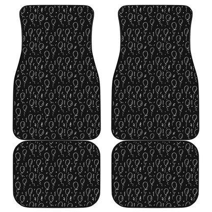 Black And White Balloon Pattern Print Front and Back Car Floor Mats