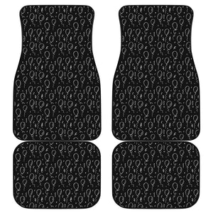 Black And White Balloon Pattern Print Front and Back Car Floor Mats