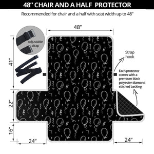 Black And White Balloon Pattern Print Half Sofa Protector