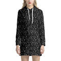 Black And White Balloon Pattern Print Pullover Hoodie Dress