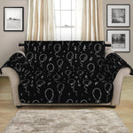 Black And White Balloon Pattern Print Loveseat Protector