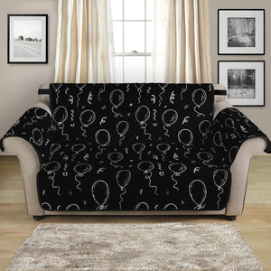 Black And White Balloon Pattern Print Loveseat Protector