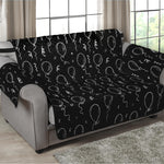 Black And White Balloon Pattern Print Loveseat Protector