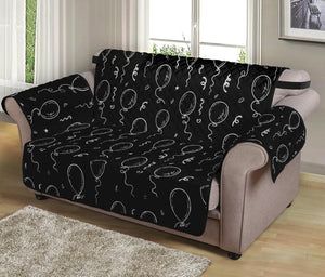 Black And White Balloon Pattern Print Loveseat Protector