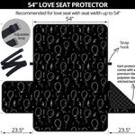 Black And White Balloon Pattern Print Loveseat Protector