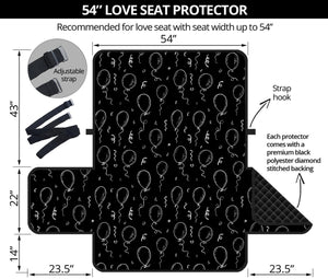 Black And White Balloon Pattern Print Loveseat Protector