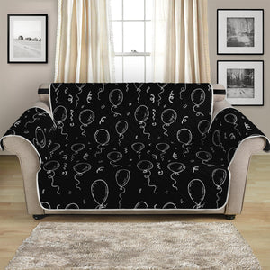 Black And White Balloon Pattern Print Loveseat Protector