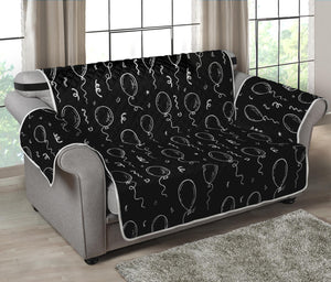 Black And White Balloon Pattern Print Loveseat Protector