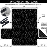 Black And White Balloon Pattern Print Loveseat Protector