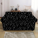 Black And White Balloon Pattern Print Loveseat Slipcover