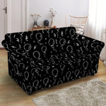 Black And White Balloon Pattern Print Loveseat Slipcover