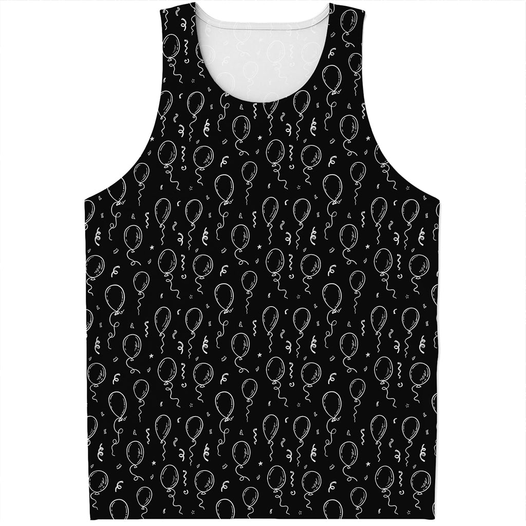 Black And White Balloon Pattern Print Men's Tank Top