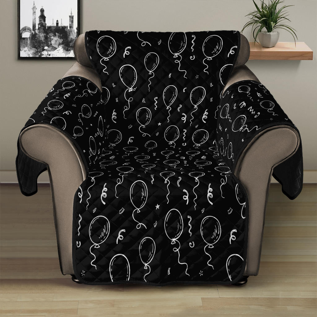 Black And White Balloon Pattern Print Recliner Protector