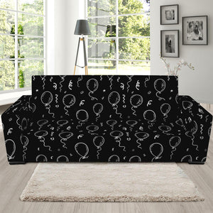 Black And White Balloon Pattern Print Sofa Slipcover