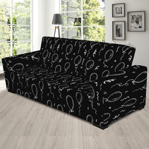 Black And White Balloon Pattern Print Sofa Slipcover