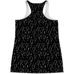 Black And White Balloon Pattern Print Women's Racerback Tank Top
