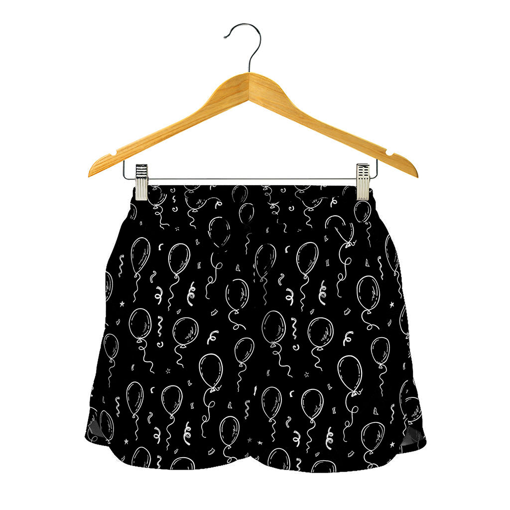 Black And White Balloon Pattern Print Women's Shorts