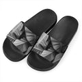 Black And White Banana Leaf Print Black Slide Sandals