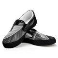 Black And White Banana Leaf Print Black Slip On Sneakers