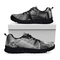 Black And White Banana Leaf Print Black Running Shoes