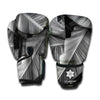 Black And White Banana Leaf Print Boxing Gloves