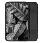 Black And White Banana Leaf Print Car Center Console Cover