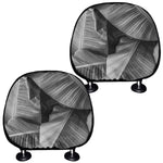 Black And White Banana Leaf Print Car Headrest Covers