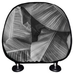 Black And White Banana Leaf Print Car Headrest Covers