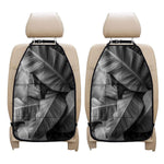 Black And White Banana Leaf Print Car Seat Organizers