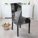 Black And White Banana Leaf Print Dining Chair Slipcover