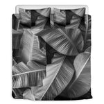 Black And White Banana Leaf Print Duvet Cover Bedding Set