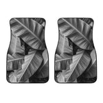 Black And White Banana Leaf Print Front Car Floor Mats