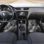 Black And White Banana Leaf Print Front Car Floor Mats