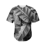 Black And White Banana Leaf Print Men's Baseball Jersey