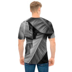 Black And White Banana Leaf Print Men's T-Shirt