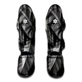 Black And White Banana Leaf Print Muay Thai Shin Guards