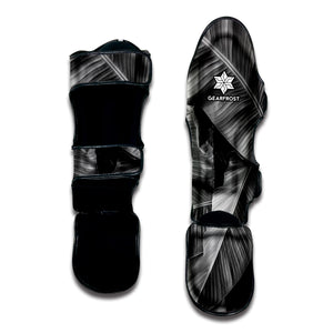 Black And White Banana Leaf Print Muay Thai Shin Guard