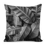 Black And White Banana Leaf Print Pillow Cover