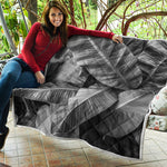 Black And White Banana Leaf Print Quilt