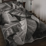 Black And White Banana Leaf Print Quilt Bed Set