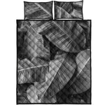 Black And White Banana Leaf Print Quilt Bed Set