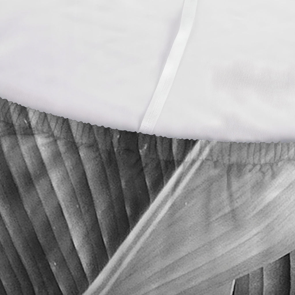 Black And White Banana Leaf Print Sofa Cover