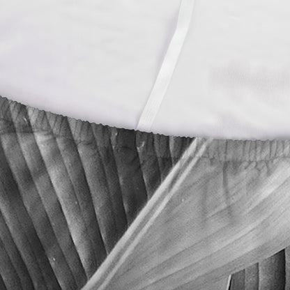 Black And White Banana Leaf Print Sofa Cover