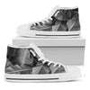 Black And White Banana Leaf Print White High Top Shoes