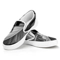Black And White Banana Leaf Print White Slip On Sneakers